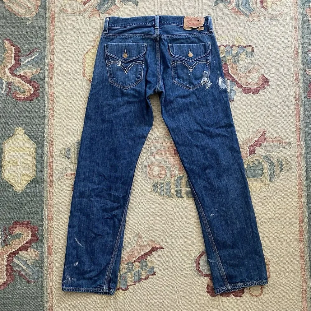 Y2K Levi’s 514 Flap Pocket 34x34 Twisted Seam Vintage Slim Straight Tri Stitch